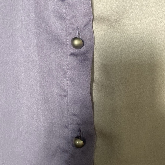 Vici Color Block (Lavender/Lilac) Satin Shirt. Beautiful Button Detail. - Picture 3 of 5